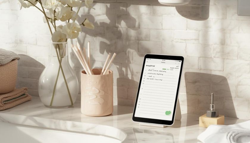 Mehr Organisation im Bad Mit dem smart notepad nie wieder etwas vergessen