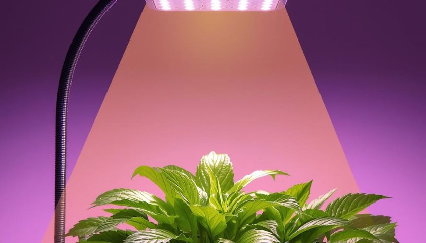 Höhenverstellbare Vollspektrum-LED-Pflanzenlampe mit 48 LEDs